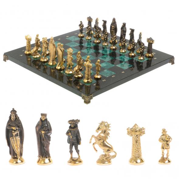 Подарочные шахматы &amp;quot;Средневековье&amp;quot; бронза змеевик 40х40 см 126912