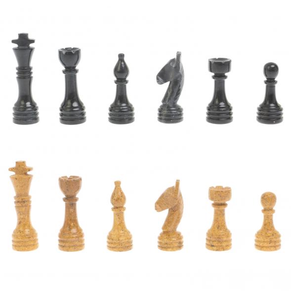 Шахматы &amp;quot;Игрок&amp;quot; 38х38 см из черного мрамора и рыжего ракушечника 127066