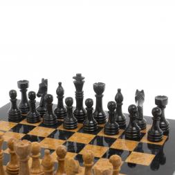 Шахматы &amp;quot;Игрок&amp;quot; 38х38 см из черного мрамора и рыжего ракушечника