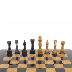 Шахматы &amp;quot;Игрок&amp;quot; 38х38 см из черного мрамора и рыжего ракушечника