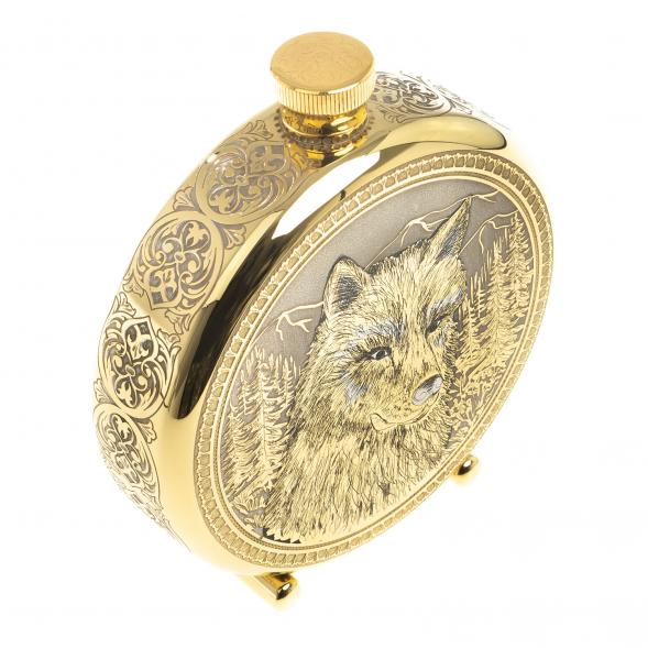 Фляжка с гравюрой &amp;quot;Волк&amp;quot; Златоуст 123481