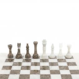 Шахматы &amp;quot;Дебют&amp;quot; доска 38х38 см из белого мрамора и ракушечника