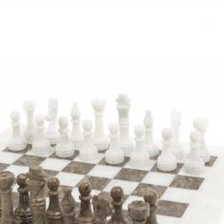 Шахматы &amp;quot;Дебют&amp;quot; доска 38х38 см из белого мрамора и ракушечника