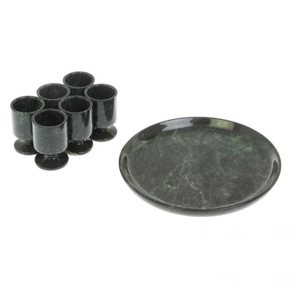 Водочный набор из змеевика на 6 персон 129233