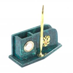 Настольный мини-набор из змеевика &amp;quot;Герб&amp;quot;