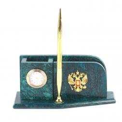 Настольный мини-набор из змеевика &amp;quot;Герб&amp;quot;