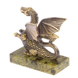 Статуэтка "Дракон" бронза змеевик