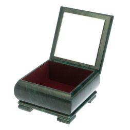 Шкатулка "Букет Роз" камень змеевик 13х13х8 см