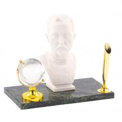 Подставка под ручку &amp;quot;Бюст Дзержинского&amp;quot; мрамолит змеевик