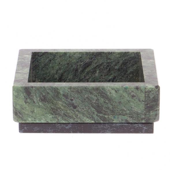 Подставка под скрепки камень темно-зеленый змеевик 125553