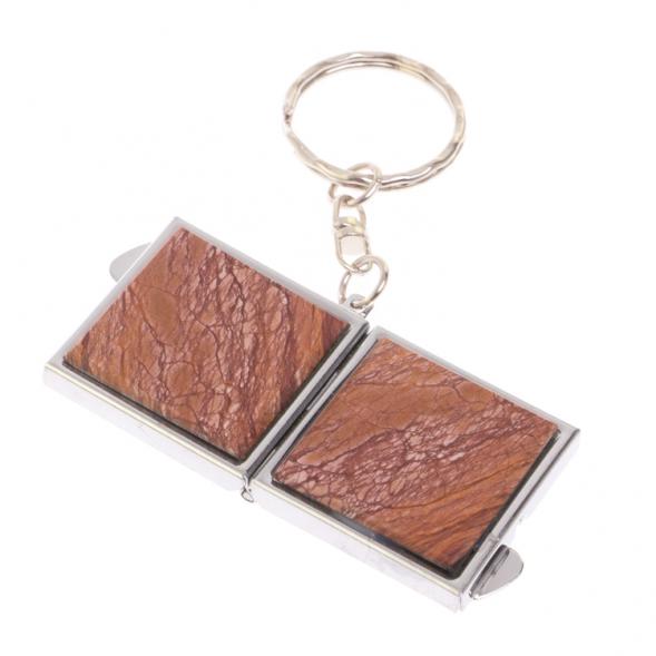 Складное зеркало брелок из яшмы квадратное 126538