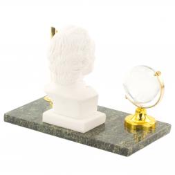 Подставка под ручку &amp;quot;Бюст Петр I&amp;quot; мрамолит змеевик
