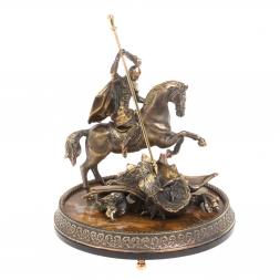 Cтатуэтка &amp;quot;Святой Георгий Победоносец&amp;quot; из бронзы и яшмы