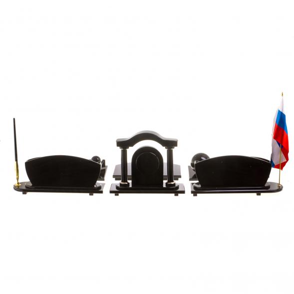 Письменный прибор &amp;quot;Арка&amp;quot; из черного обсидиана 124723