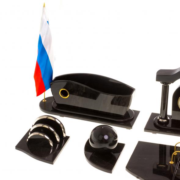 Письменный прибор &amp;quot;Арка&amp;quot; из черного обсидиана 124723