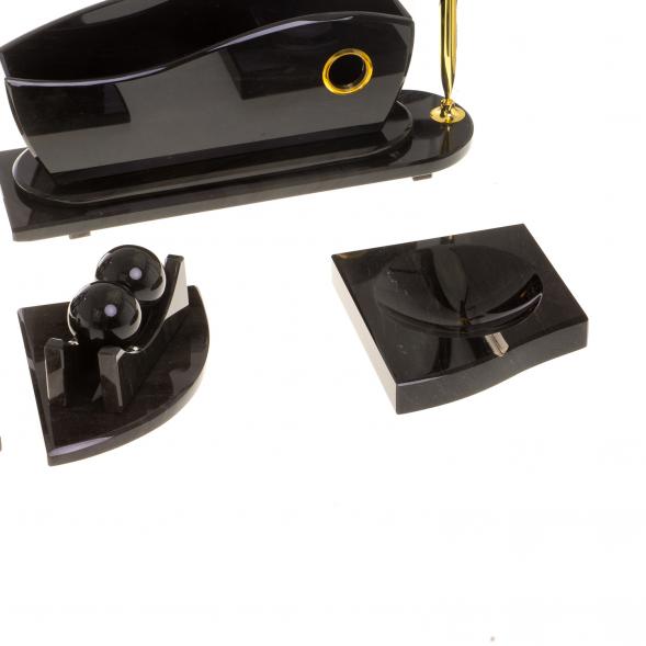 Письменный прибор &amp;quot;Арка&amp;quot; из черного обсидиана 124723