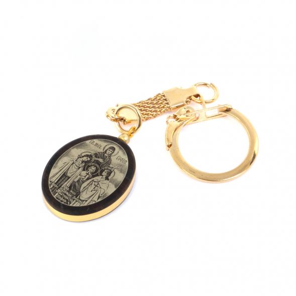 Брелок-кулон оберег &amp;quot;Вера, Надежда. Любовь и их мать София&amp;quot; камень обсидиан 129079