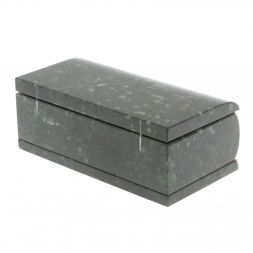 Шкатулка "Купюра" из темно-зеленого змеевика