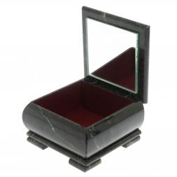 Шкатулка "Сова" из змеевика 13х13х8 см