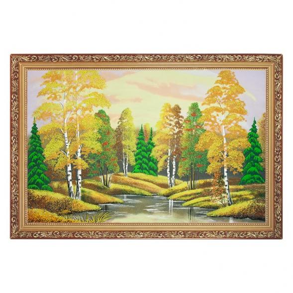 Картина &amp;quot;Осенний пейзаж&amp;quot; багет 46х66 см, каменная крошка 111549