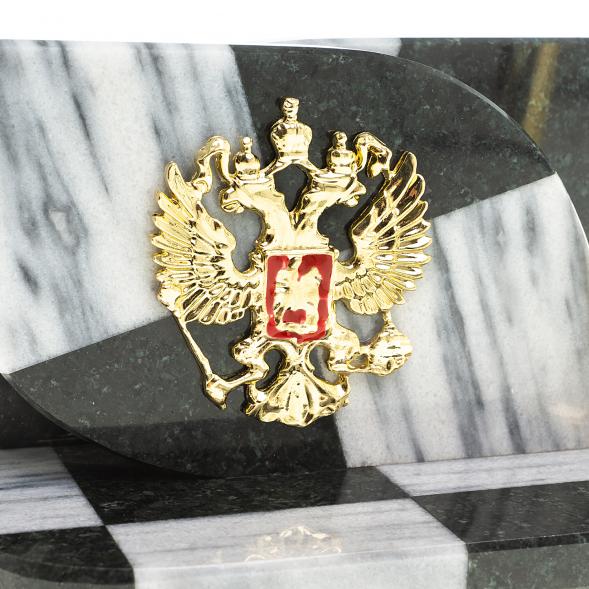 Визитница &amp;quot;Шахматная&amp;quot; из мрамора и змеевика 123750