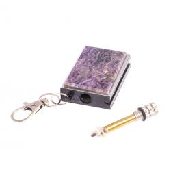 Брелок огниво &amp;quot;Вечная спичка&amp;quot; с накладкой из камня чароит 2,8х1,3х5 см