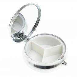 Таблетница на 3 отсека камень малахит цвет серебро