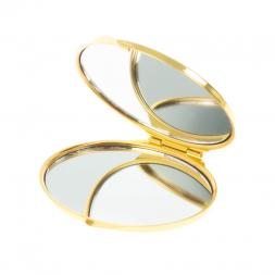 Зеркальце овальное из змеевика с круглой ящерицей цвет золото