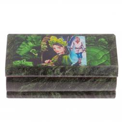 Шкатулка Хозяйка медной горы змеевик 14х7х5 см