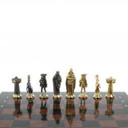 Шахматы &amp;quot;Средневековье&amp;quot; доска 40х40 см из змеевика и лемезита