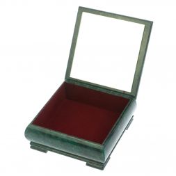 Шкатулка &amp;quot;Хозяйка медной горы и Данила мастер&amp;quot; из змеевика 18х18х8 см