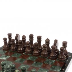 Шахматы "Традиционные" из лемезита и змеевика 40х40 см