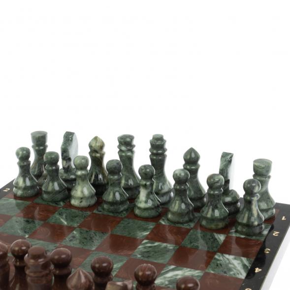 Шахматы &amp;quot;Традиционные&amp;quot; из лемезита и змеевика 40х40 см 128861