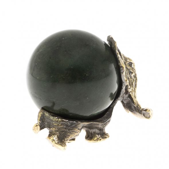 Статуэтка &amp;quot;Слон с шаром № 2&amp;quot; бронза змеевик 128934