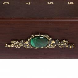 Шахматы деревянные с камнем "Русь" фигуры металлические