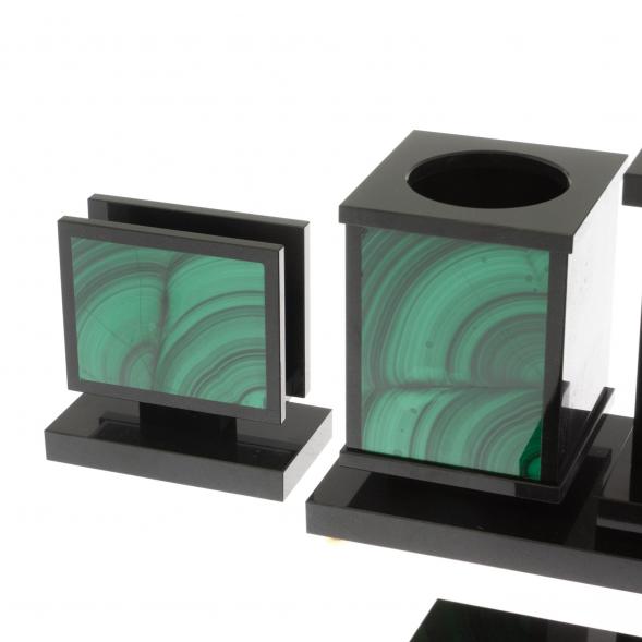 Настольный набор &amp;quot;Орел&amp;quot; из малахита 129854