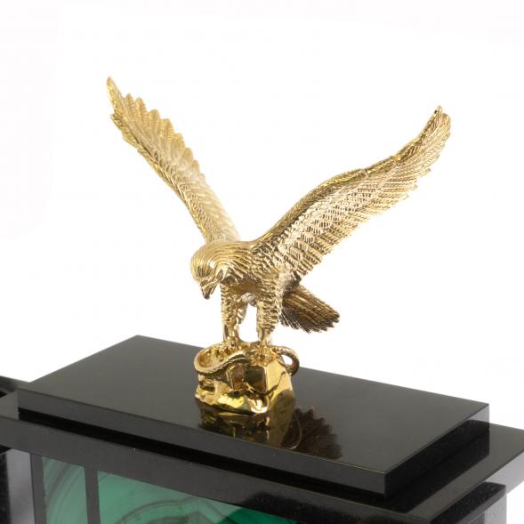 Настольный набор &amp;quot;Орел&amp;quot; из малахита 129854