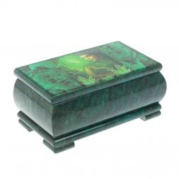 Шкатулка "Хозяйка медной горы" из змеевика 18х10х8,5 см