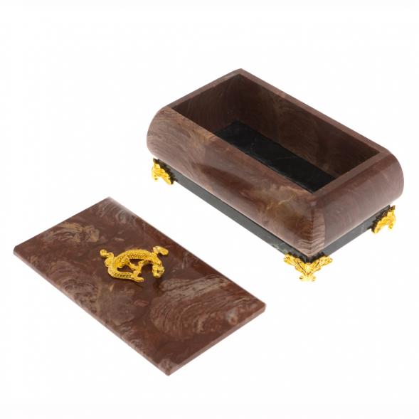 Шкатулка их лемезита с ящерицей 10,5х6х5,5 см 129855