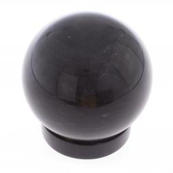 Шар на подставке из черного обсидиана 12 см