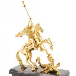 Интерьерные часы "Святой Георгий" из яшмы и долерита