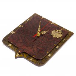 Часы настенные "Герб РФ" змеевик