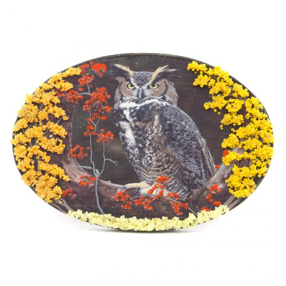 Панно из камня на подставке &amp;quot;Филин на ветке&amp;quot; 116897