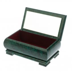 Шкатулка "Хозяйка медной горы и Данила" из змеевика 18х10х8,5 см