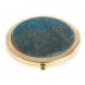 Зеркало круглое из камня голубой апатит цвет золото 122772