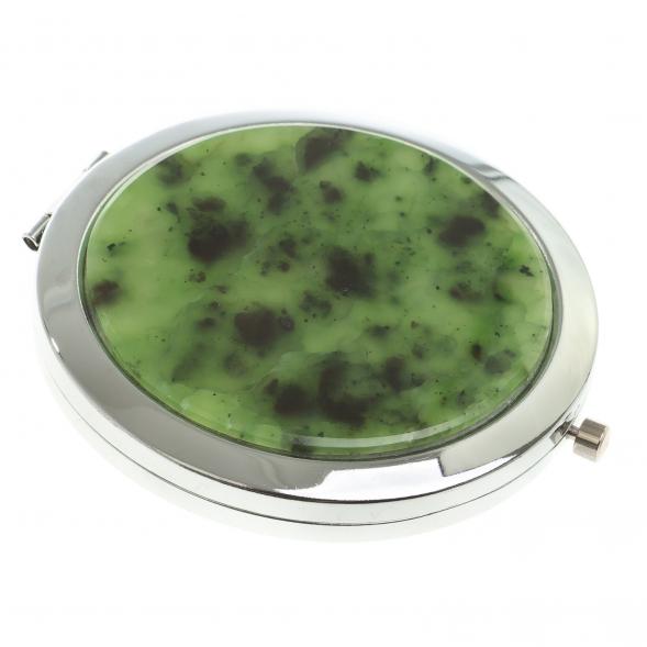 Зеркало круглое из камня нефрит цвет серебро 124112