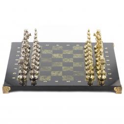 Шахматы "Ренессанс" доска 36х36 см змеевик фигуры цвет золото / серебро