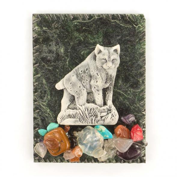 Магнит &amp;quot;Рысь&amp;quot; змеевик мрамолит 119493