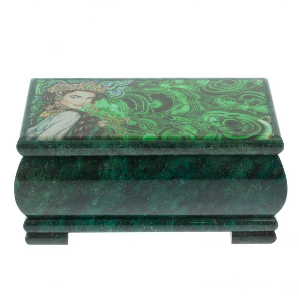 Шкатулка &amp;quot;Хозяйка медной горы&amp;quot; из змеевика 18х10х8,5 см 128418