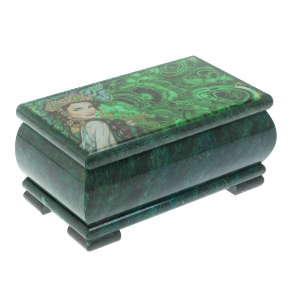 Шкатулка &amp;quot;Хозяйка медной горы&amp;quot; из змеевика 18х10х8,5 см 128418